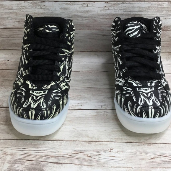 Skechers Energy Light Up  Boy's Girl's Zebra Athletic Shoes High Top - Picture 3 of 6
